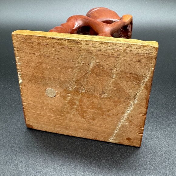 Wood African Inspired Sculpture Statue Man Sitting Eclectic Decor - Picture 8 of 9